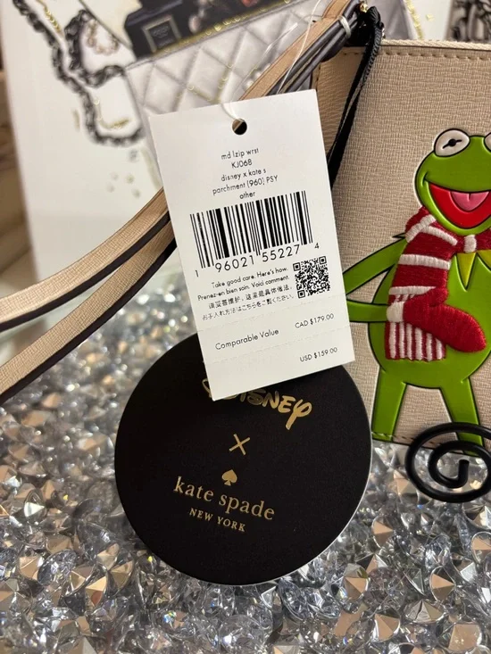 Kate Spade X disney New York Muppets Medium L-zip Wristlet nwt - Picture 7 of 13